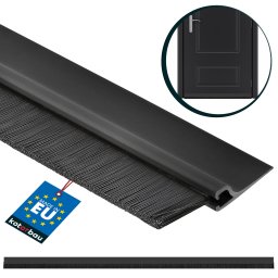 Bandă de etanșare ușă cu garnitură negru 1 m