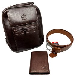 Set cadou barbati WestPolo din piele naturala , borseta, portofel E i curea premium