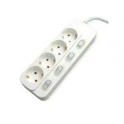 Prelungitor cu 4 x Schuko 3m + switch ON/OFF Alb, Value 19.99.0941