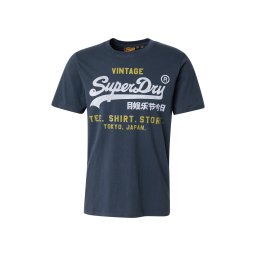 Superdry & Co Tricou 'Heritage' albastru marin / gri / oliv