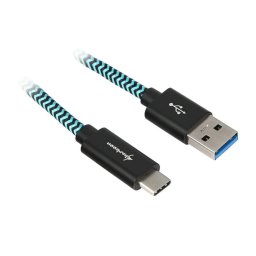 Sharkoon USB 3.1 A-C black / blue 0.5m - Aluminum + Braid