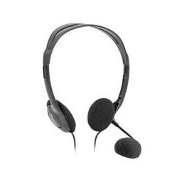 Casti cu microfon PC Aura 102, cu fir, Negru