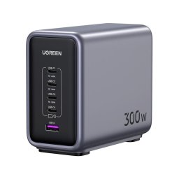 Incarcator de retea CD333 Nexode, 300W, 5A, 1 x USB-A - 4 x USB-C, Gri