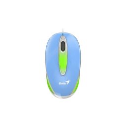 Mouse DX-Mini, PC sau NB, cu fir, USB, optic, 1000 dpi, butoane/scroll 3/1, LED, albastru