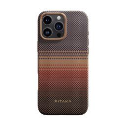 Husa Husa Pitaka MagEZ 5 Pro, Military-Grade Aramida, pentru iPhone 16 Pro, MagSafe, Sunset