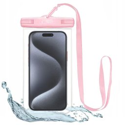 Husa Husă universală waterproof UWC7 pentru telefon 6.9 inch, protecție la apă, roz