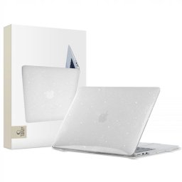 Husa Tech Protect SmartShell MacBook Air 13 M2 M3 2022 2024 Glitter Clear Protectie Laptop