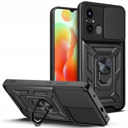 Husa Husă Tech-Protect Camshield Pro pentru Xiaomi Redmi 12C, protecție cameră cu slider, neagră
