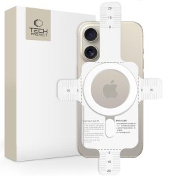 Husa Inel magnetic universal Tech-Protect Magmat MagSafe pentru telefoane compatibile, autoadeziv, alb