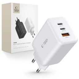 Incarcator de retea 2xUSB-C + 1xUSB-A PD QC3.0 65W Alb