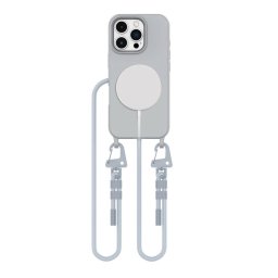 Husa Husă Tech-Protect Magnecklace MagSafe pentru iPhone 16 Pro, cu șnur, compatibilă MagSafe, gri crayon