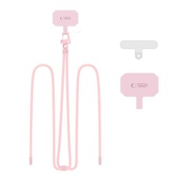 Curea telefon crossbody C5S Rope Strap, reglabila, Baby Pink