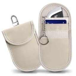 Huse chei auto Husă cheie Tech-Protect KLR100 pentru cheie auto keyless, blocare semnal RFID, caffe latte