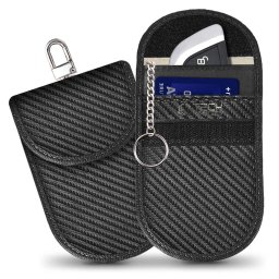 Huse chei auto Husă cheie Tech-Protect KLR100 pentru cheie auto keyless, blocare semnal RFID, carbon