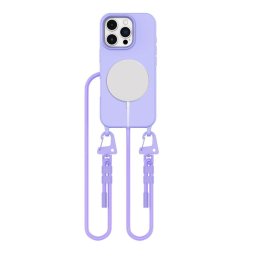 Husa Husă Tech-Protect Magnecklace MagSafe pentru iPhone 16 Pro, cu șnur, compatibilă MagSafe, lavandă