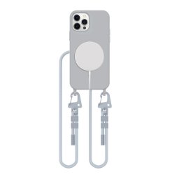 Husa Husă Tech-Protect Magnecklace MagSafe pentru iPhone 12 / 12 Pro, cu șnur, compatibilă MagSafe, gri crayon