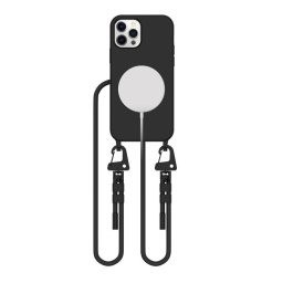 Husa Husă Tech-Protect Magnecklace MagSafe pentru iPhone 12 / 12 Pro, cu șnur, compatibilă MagSafe, neagră