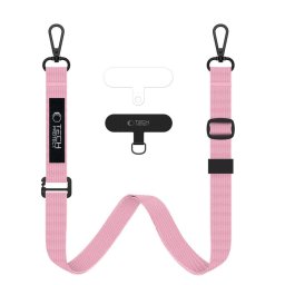 Curea telefon crossbody C6S Rope, reglabila, Baby Pink