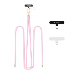 Curea telefon crossbody C7S Rope Strap, reglabila, Baby Pink Gold