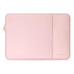 Husă laptop Tech-Protect Neopren pentru 14 inch, material elastic, protecție zilnică, roz dusty