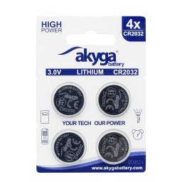 Set 4 x Baterie cu Litiu CR2032 Akyga 3V