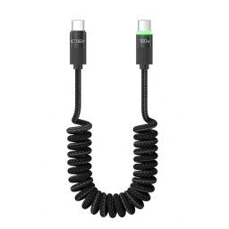 Cablu Date si Incarcare USB-C - USB-C UB20T Ultraboost, 100W, 1.8m, Negru