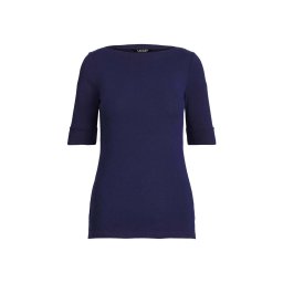 RALPH LAUREN Bluză Rfnd Strtch 1X1 Rib-Elb Slv Bt Nk Top 200654963079 410 navy