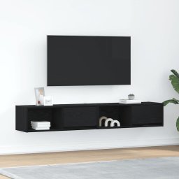 Dulapuri TV 2 buc Stejar negru 80x31x25,5 cm Lemn prelucrat GartenMobel Dekor