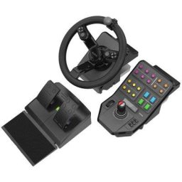 Simulator Volan Pedale si Panou Lateral de Control Logitech G Saitek Heavy Equipment Bundle Negru
