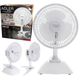 Ventilator cu clemă și bază 15cm, 30 W Alb