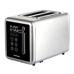 Prajitor de paine HTP-DD900BKSS digital, 2 felii, decongelare, reincalzire, 7 niveluri, Inox