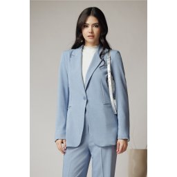 Sacou office din viscoza bleu