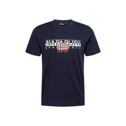 NAPAPIJRI Tricou 'S-Aylmer' albastru marin / roșu deschis / alb