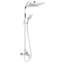 Set 2 in 1 Edge: 57062 baterie perete dus, cu set bara dus cu suport culisant, dus fix si para dus mobila, crom - SET069/36,0