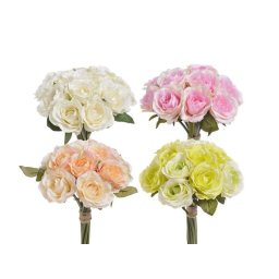 Buchet 12 trandafiri artificiali color pentru aranjamente florale