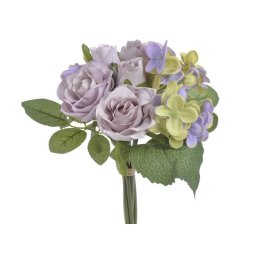 Buchet trandafiri artificiali+hortensie color pentru aranjamente florale