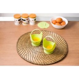 Set 2 cani pentru oua posate, verzi, silicon