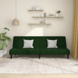Canapea extensibila cu 2 locuri, verde închis, catifea GartenMobel Dekor