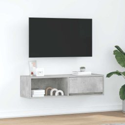 Comoda TV, gri beton, 100x31x25,5 cm, lemn prelucrat GartenMobel Dekor