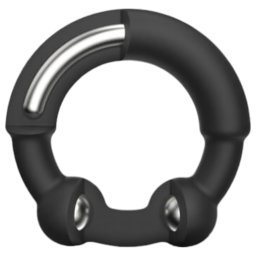 Dorcel - inel pentru penis cu insert metalic - silicon negru