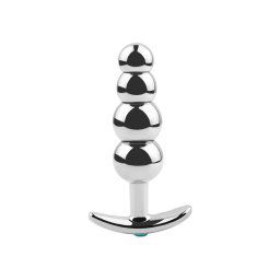 Dildo metalic 4 Beads M Silver