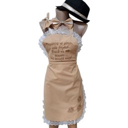 Set dezgătit mireasă-mire, model Personalizat Mocha Mousse 4 piese - Zile Fripte - fundiță - ODIS501002