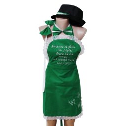 Set dezgătit mireasă-mire, model Personalizat, verde 4 piese - Zile Fripte - fundiță - ODIS501001