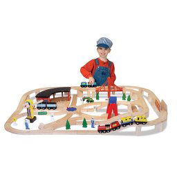 Set Trenulet Din Lemn Cu Depou Melissa And Doug