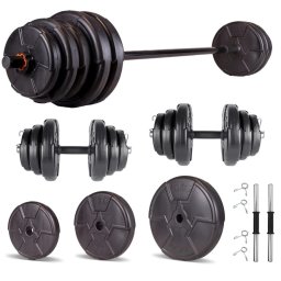 Set haltera si gantere reglabile PROGRESSIVE 85 KG