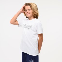 Tricou bumbac Puma cu imprimeu Alb Copii
