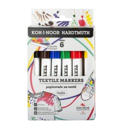 Set 6 markere KOH-I-NOOR pentru textile