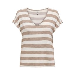 ONLY Tricou bej deschis / brocart