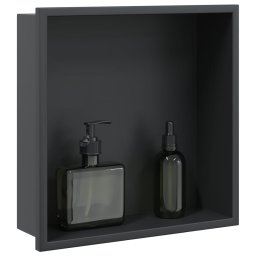 Nisa de dus, negru mat, 32x32x9 cm, otel inoxidabil GartenMobel Dekor