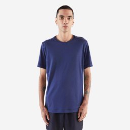 Tricou respirant Alergare Jogging KIPRUN Run 100 Dry Albastru închis Bărbați